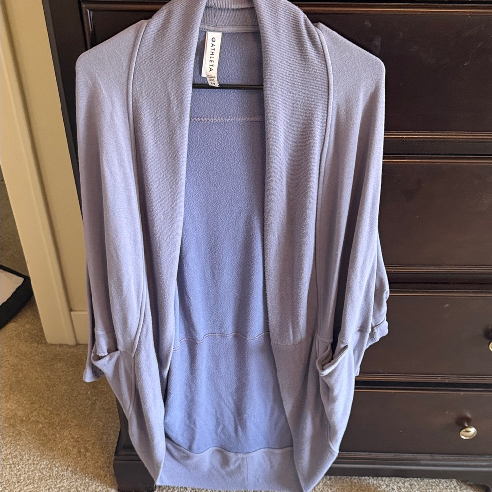 Athleta Light Lavender Open-Front Shawl Cardigan